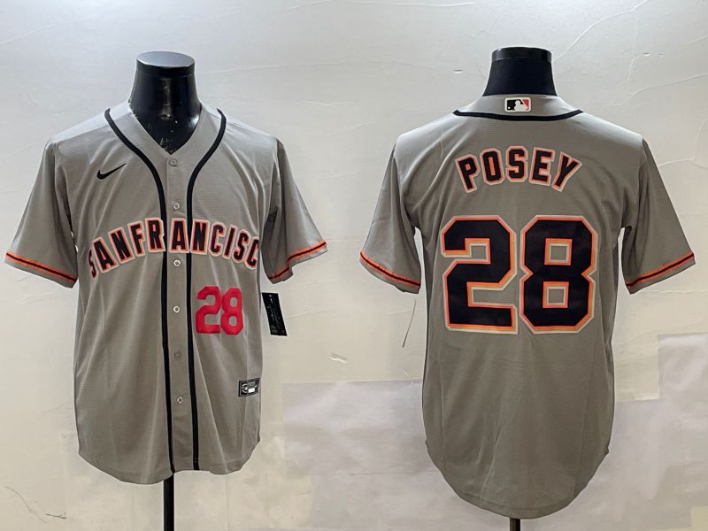 Men San Francisco Giants #28 Posey Grey Game 2025 Nike MLB Jersey style 3->san francisco giants->MLB Jersey
